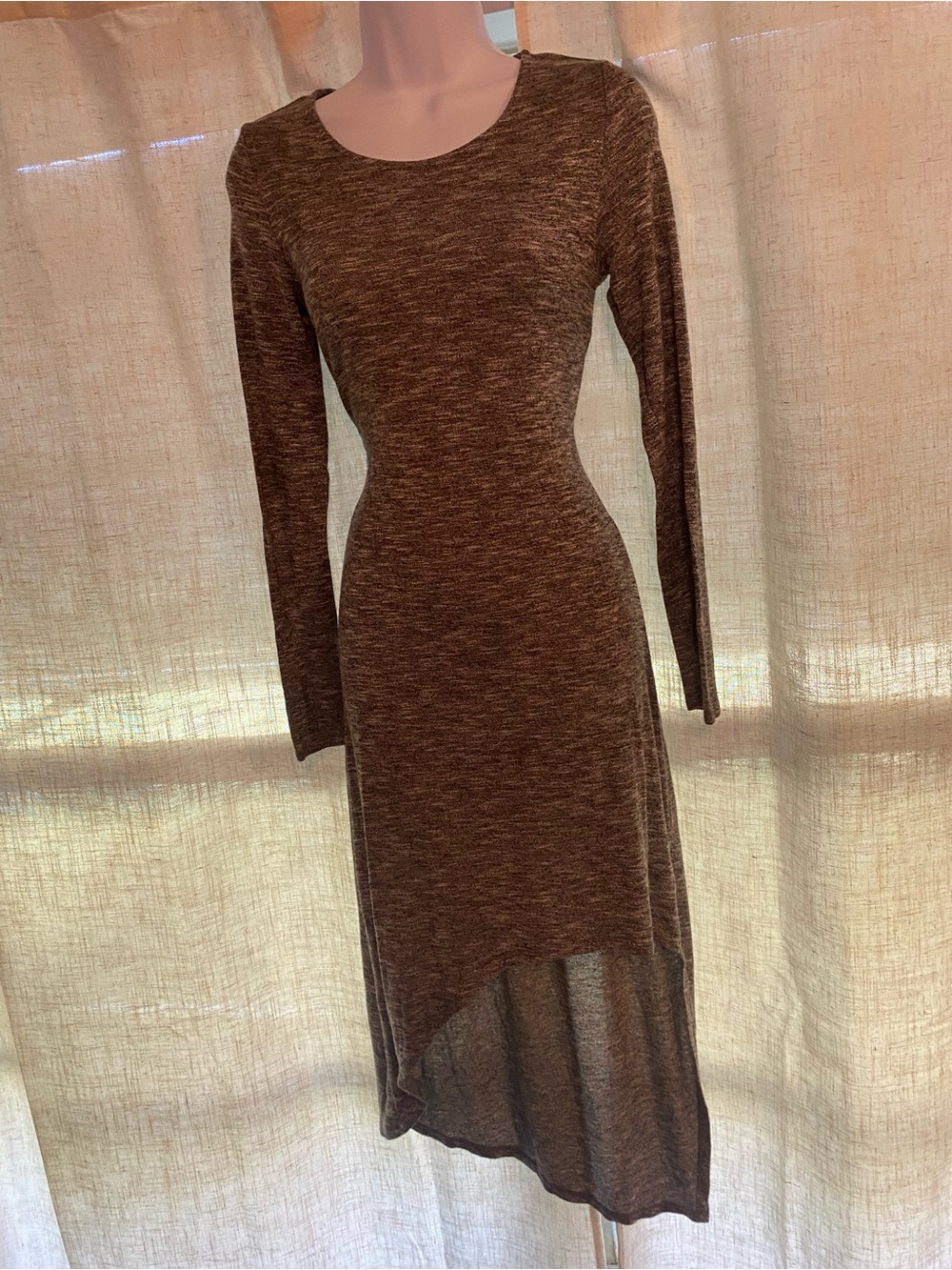 love, fire Long Sleeve Grey Knit Asymmetric Hem Dress Fall Autumn Fashion